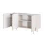 Komoda Malmi 150 cm - kaszmir / crema bianca / złote nóżki